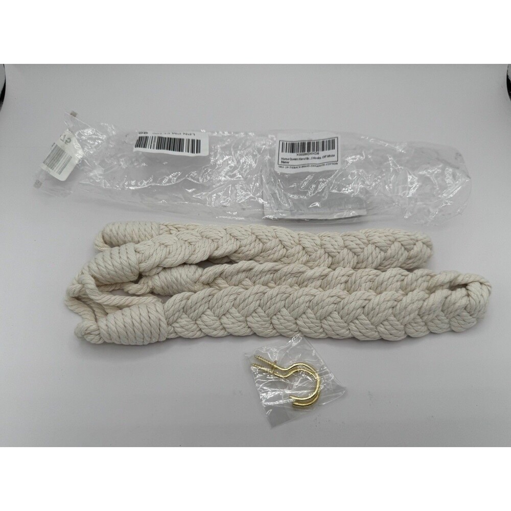 Home Queen Hand Braided Curtain Tie Back, Buckle Holdback Drapery Curtain